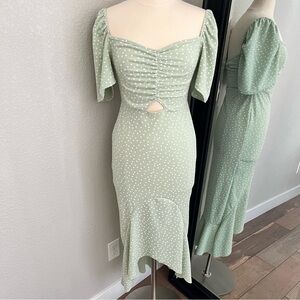 SOLD Green Polka Dot Dress